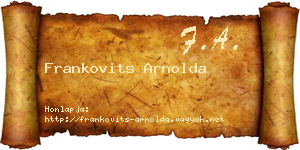 Frankovits Arnolda névjegykártya